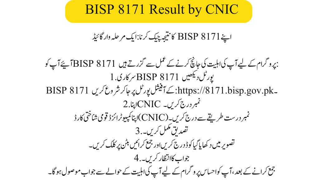 BISP 8171 Result by CNIC 